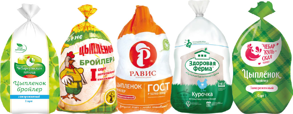 Упаковка с паттерном — необычное решение. Продукт выделяется среди конкурентов Портфолио Чебаркульская птица