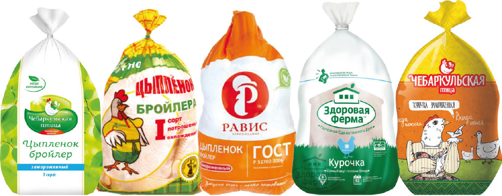 Яркая упаковка, крупный лого и хорошо считываемый образ бренда — то, что нужно для узнаваемости бренда Портфолио Чебаркульская птица