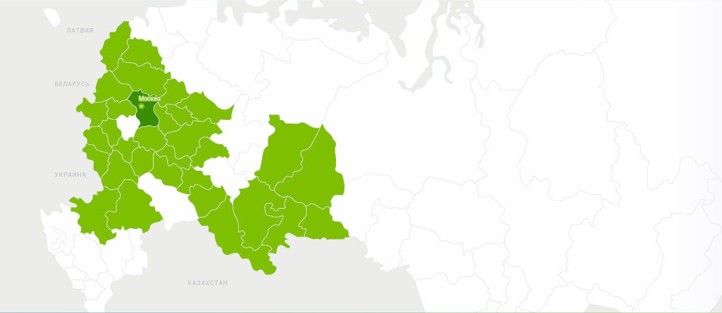 Регионы присутствия инженеров компании Хэшдеск Портфолио HashDesk